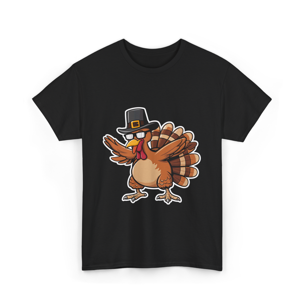 Dabbing Turkey Thanksgiving Turkey T-Shirt - Black