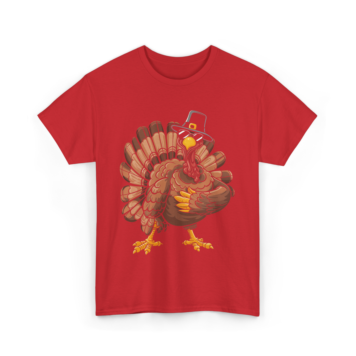 Dabbing Turkey Thanksgiving Turkey T-Shirt - Red