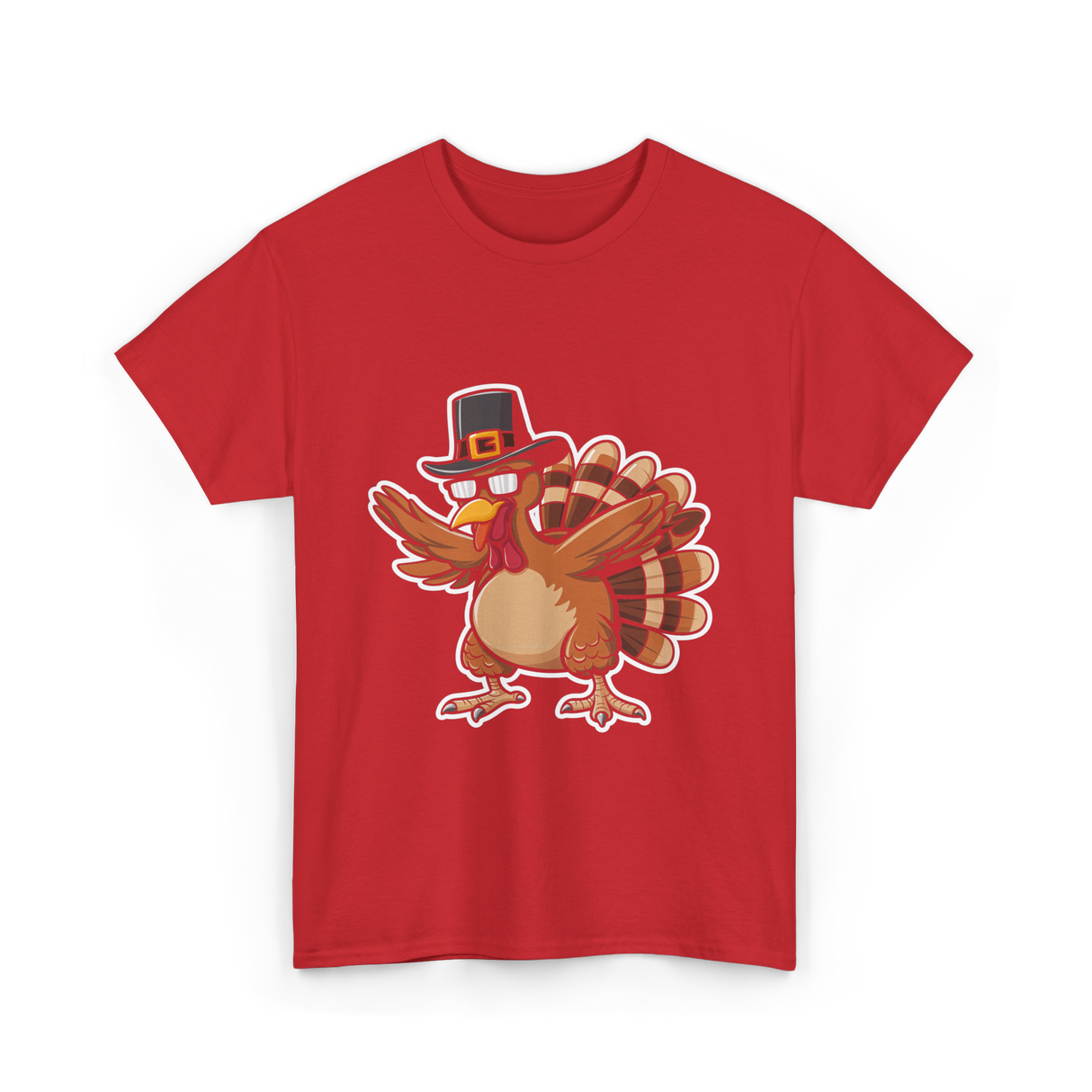 Dabbing Turkey Thanksgiving Turkey T-Shirt - Red