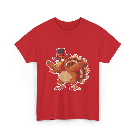 Dabbing Turkey Thanksgiving Turkey T-Shirt - Red