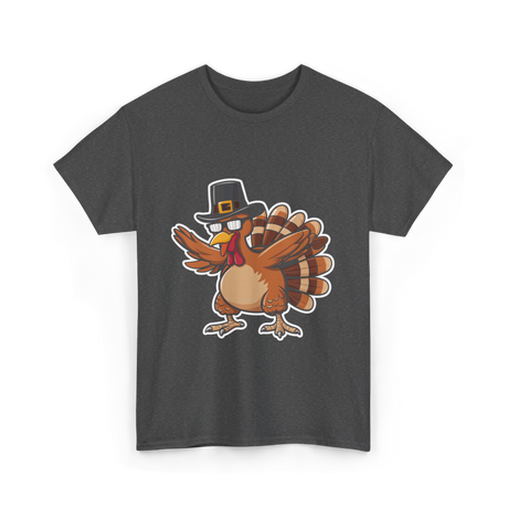 Dabbing Turkey Thanksgiving Turkey T-Shirt - Dark Heather