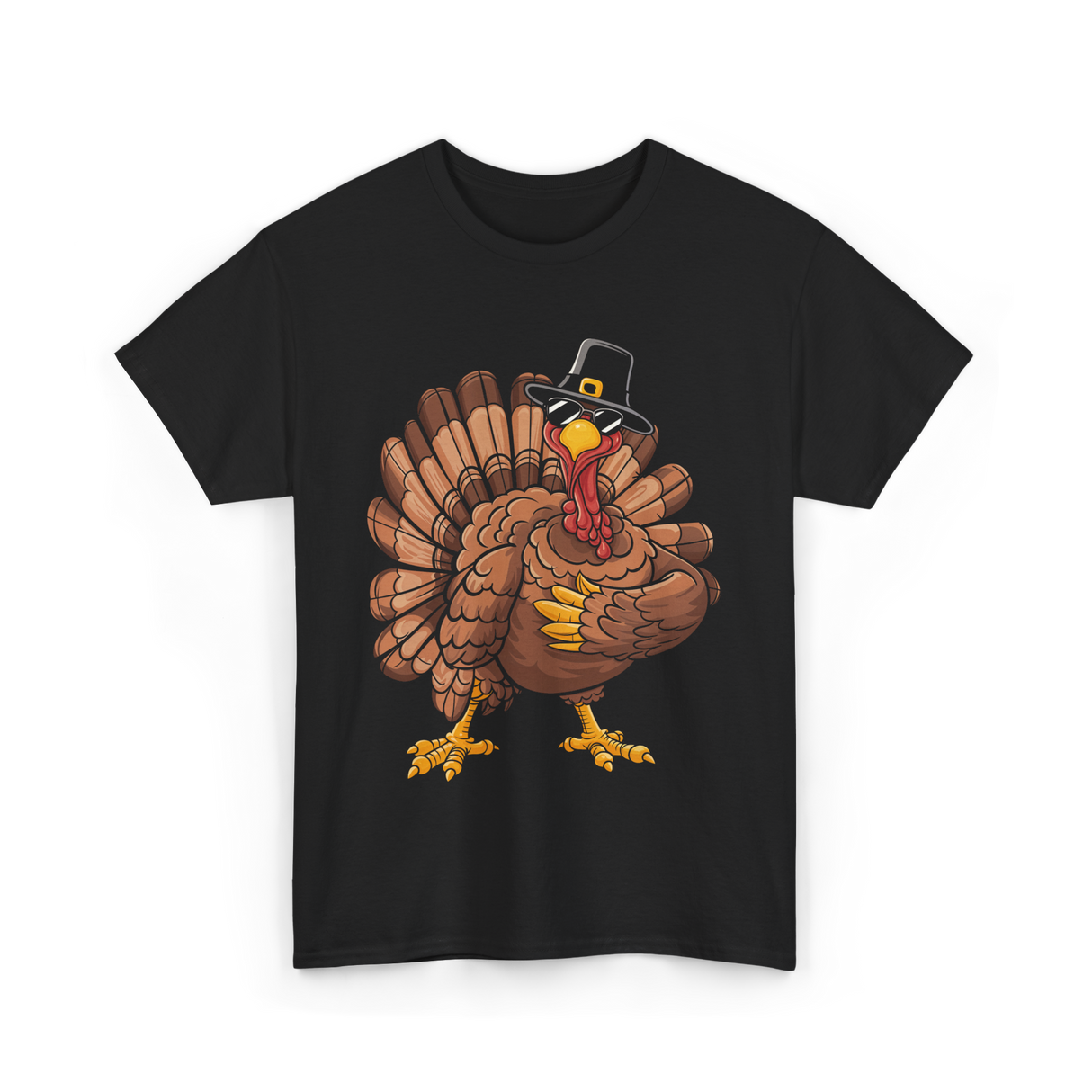 Dabbing Turkey Thanksgiving Turkey T-Shirt - Black