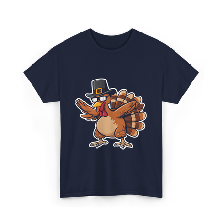 Dabbing Turkey Thanksgiving Turkey T-Shirt - Navy