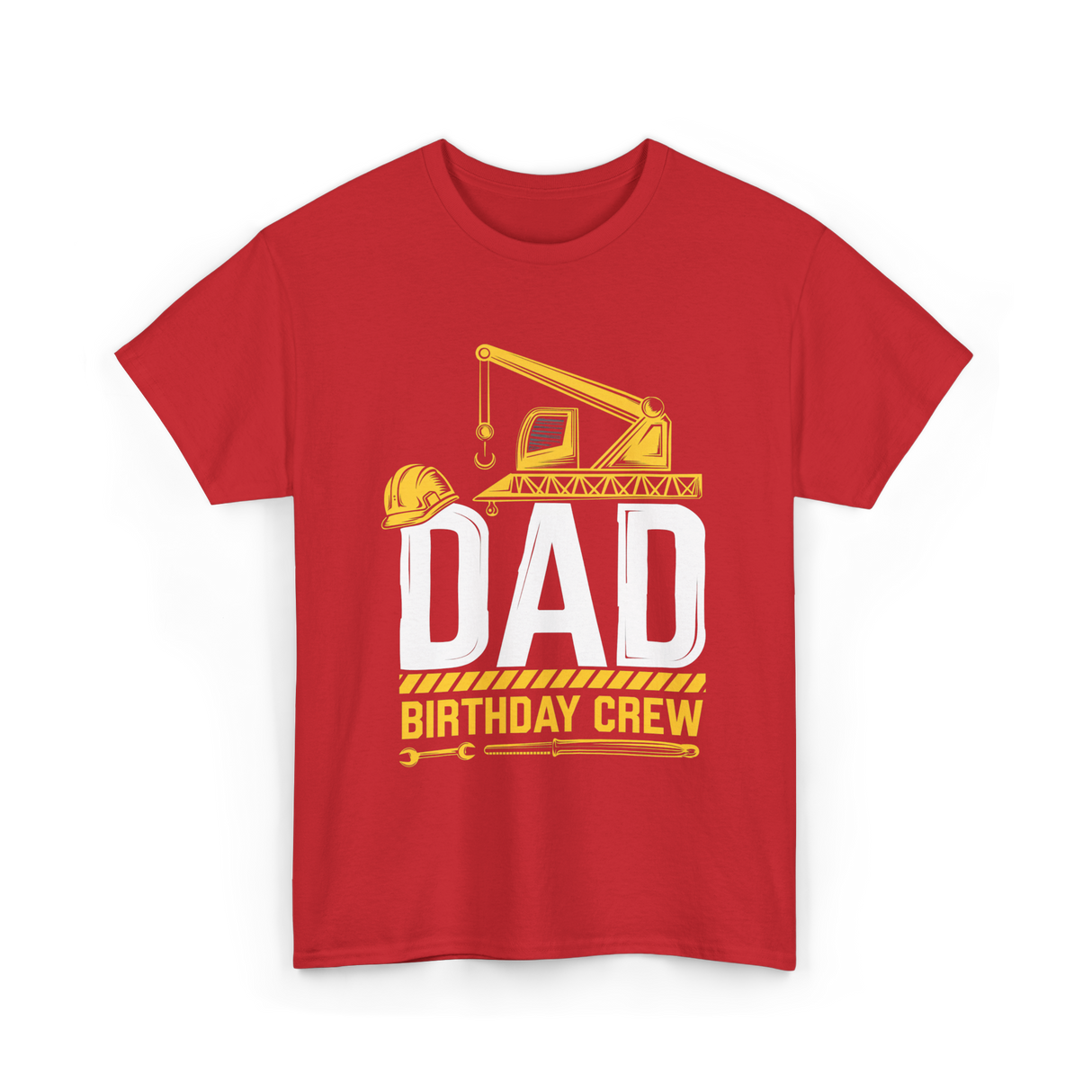 Dad Birthday Crew Construction T-Shirt - Red