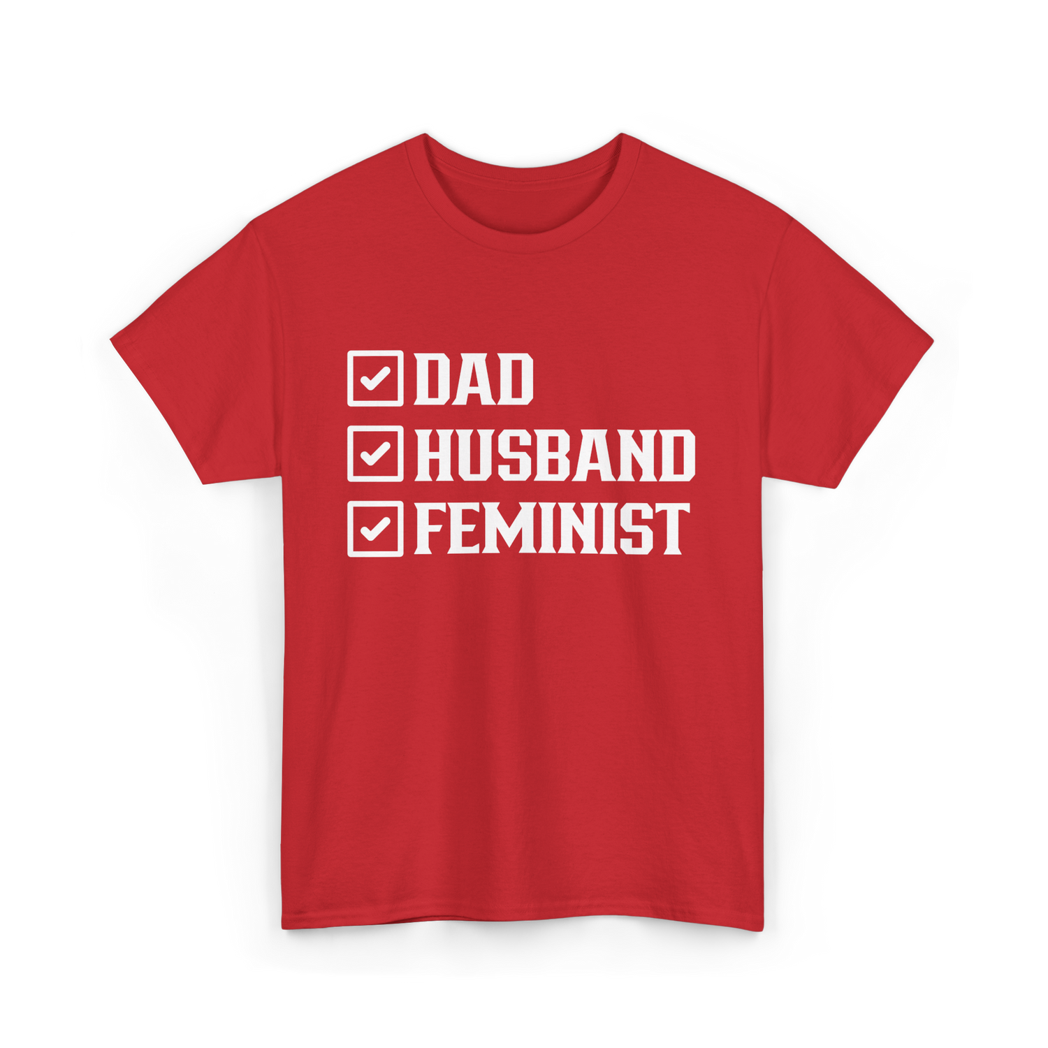 Dad Husband Feminist Male T-Shirt - Red