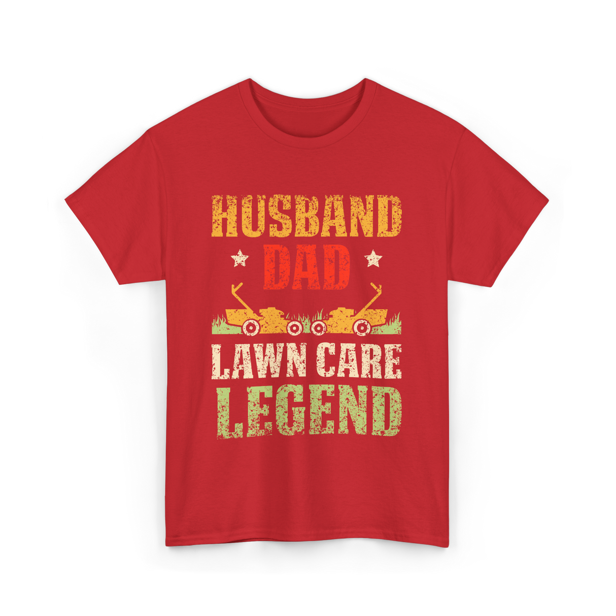 Dad Lawn Care Legend Husband T-Shirt - Red