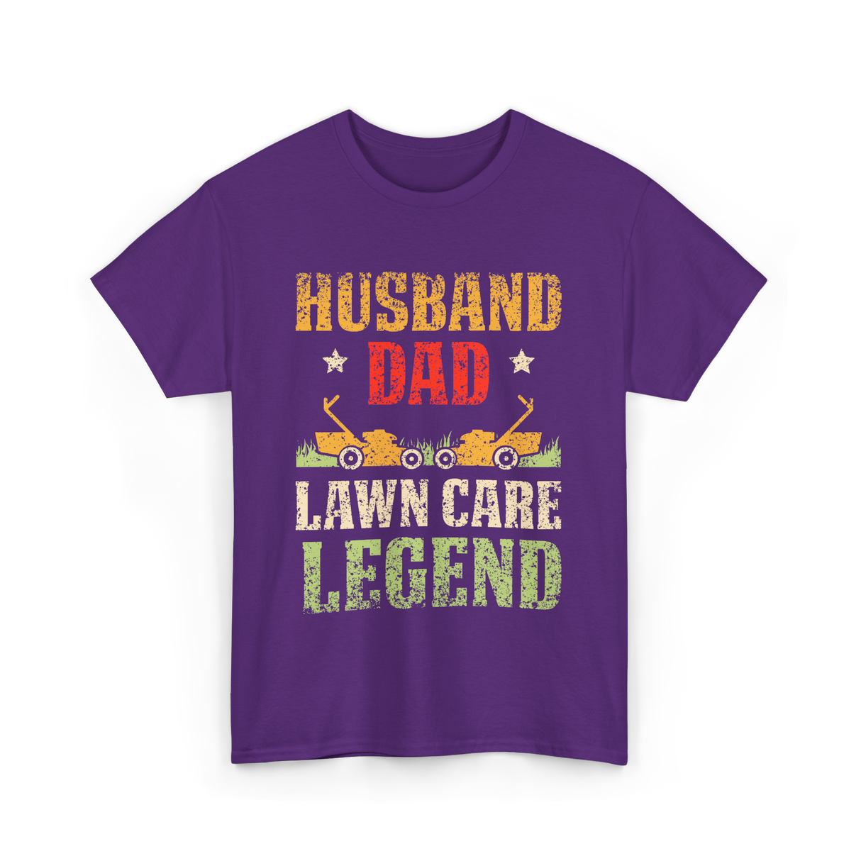 Dad Lawn Care Legend Husband T-Shirt - Purple
