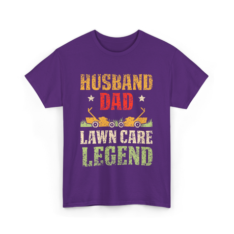 Dad Lawn Care Legend Husband T-Shirt - Purple