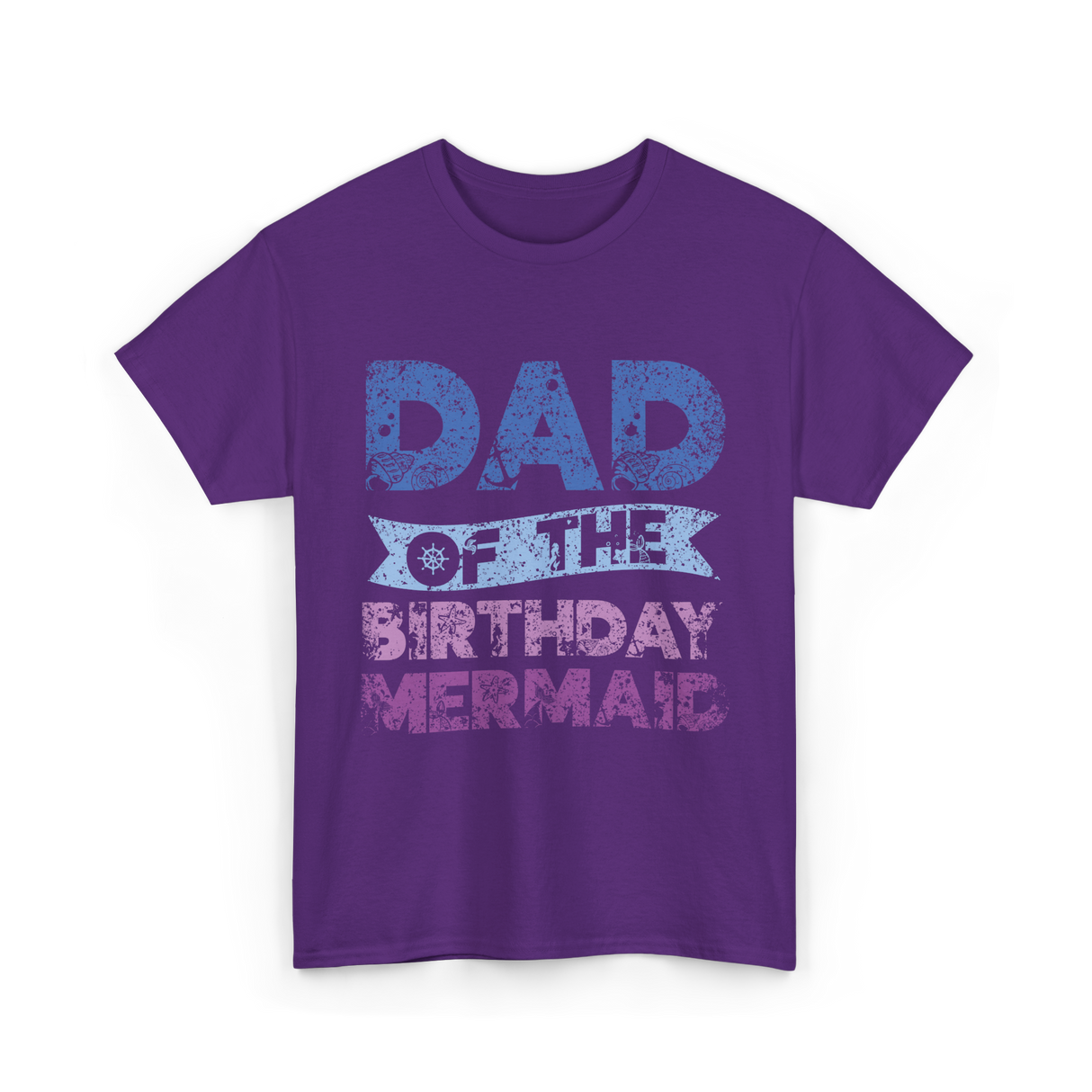 Dad of the Birthday Mermaid T-Shirt - Purple