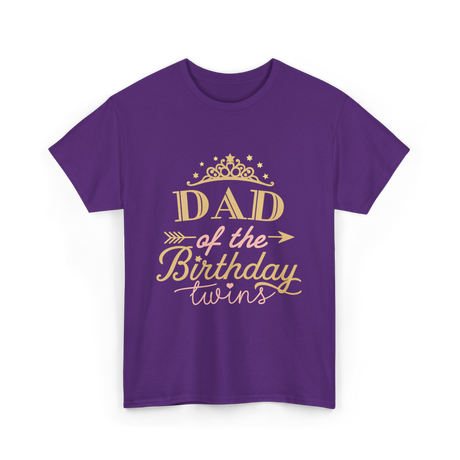 Dad of the Birthday Twins Party T-Shirt - Purple