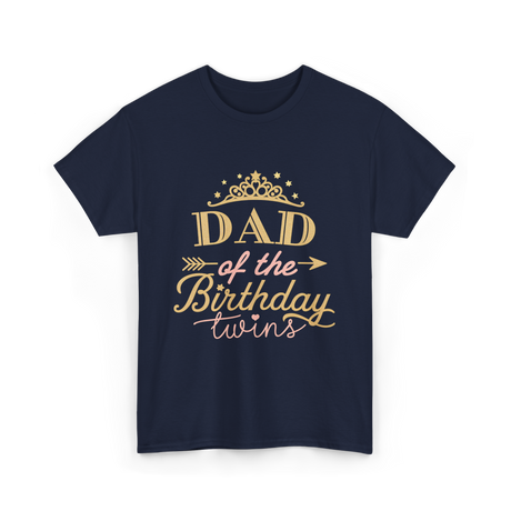 Dad of the Birthday Twins Party T-Shirt - Navy