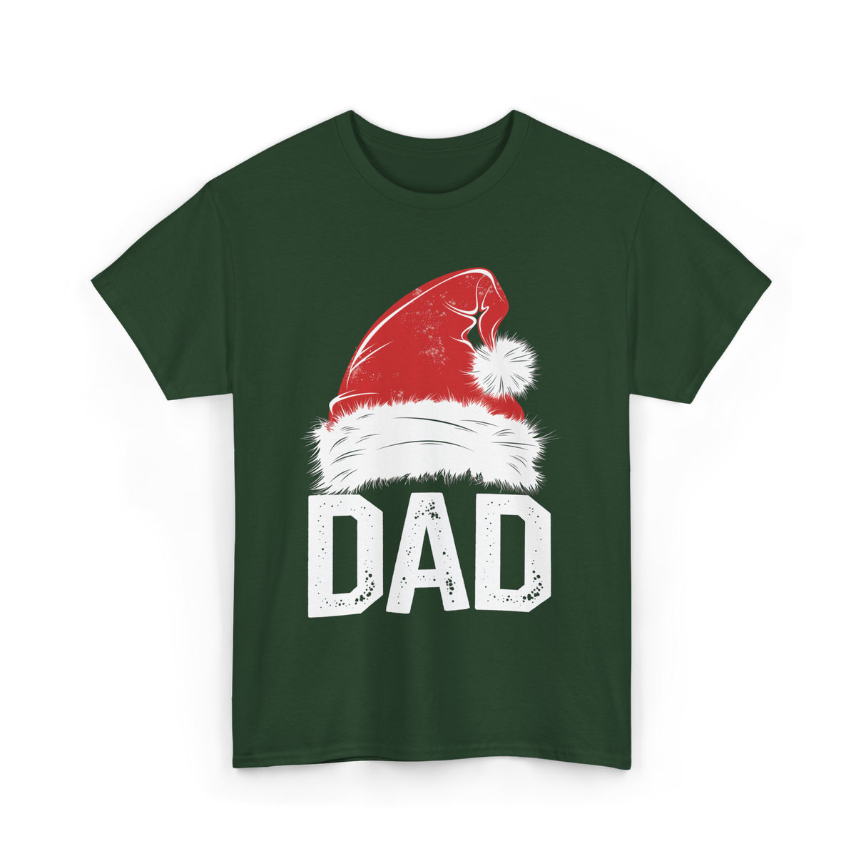 Dad Santa Hat Dad T-Shirt - Forest Green