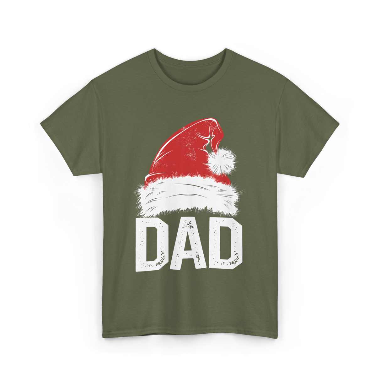 Dad Santa Hat Dad T-Shirt - Military Green