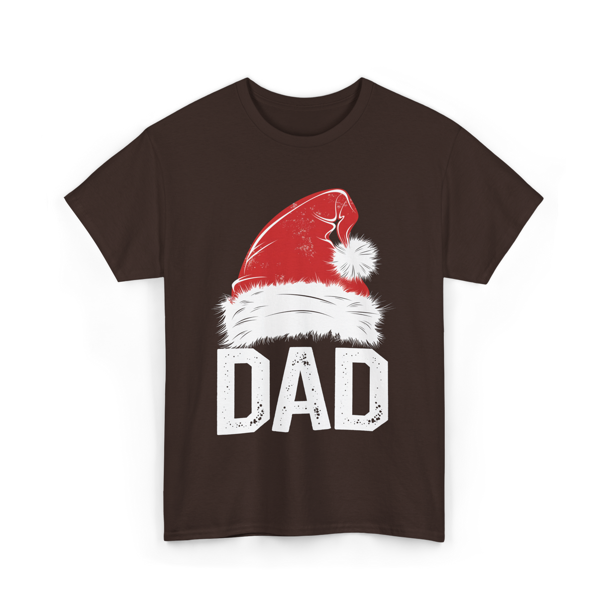 Dad Santa Hat Dad T-Shirt - Dark Chocolate