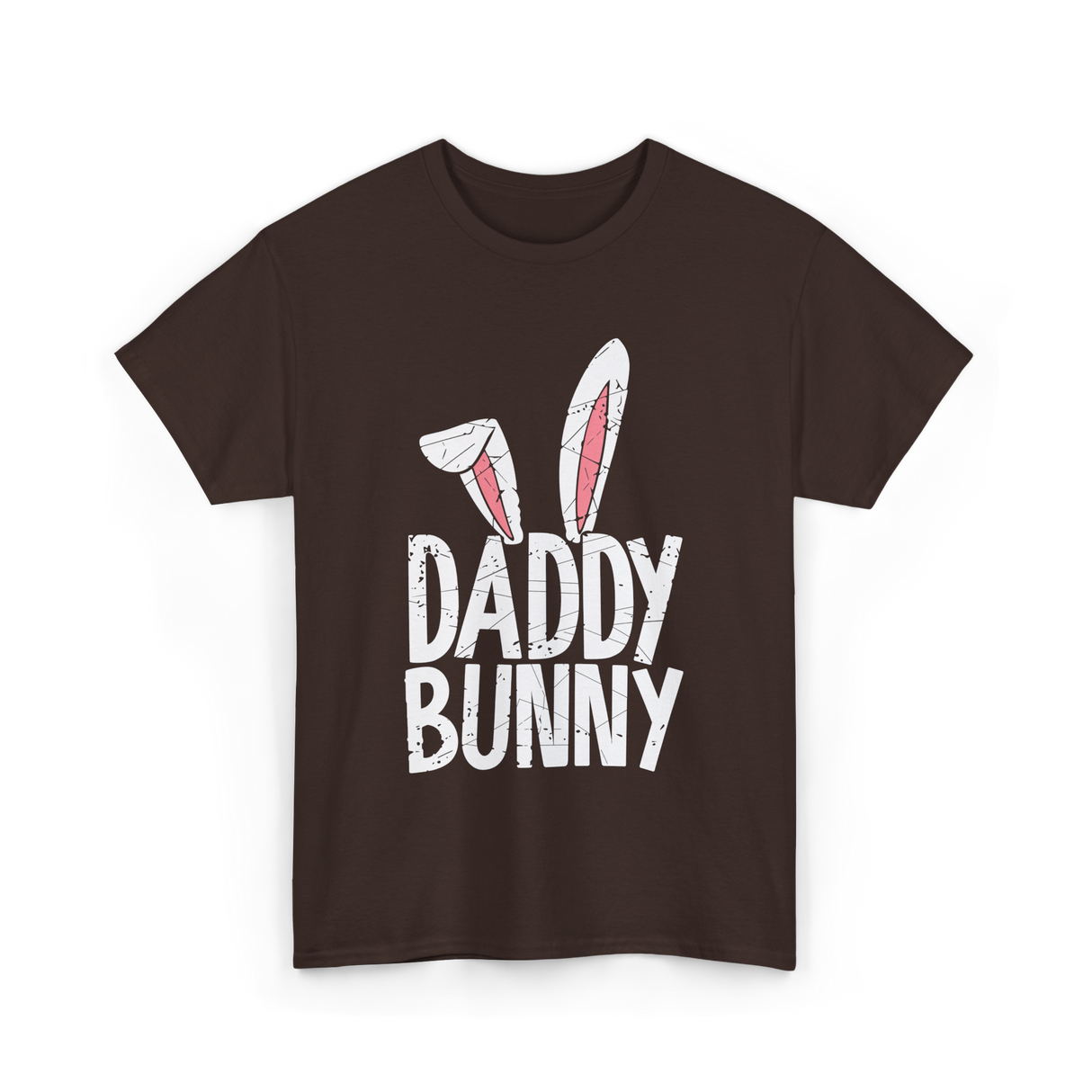 Daddy Bunny Easter Dad Family T-Shirt - Dark Chocolate