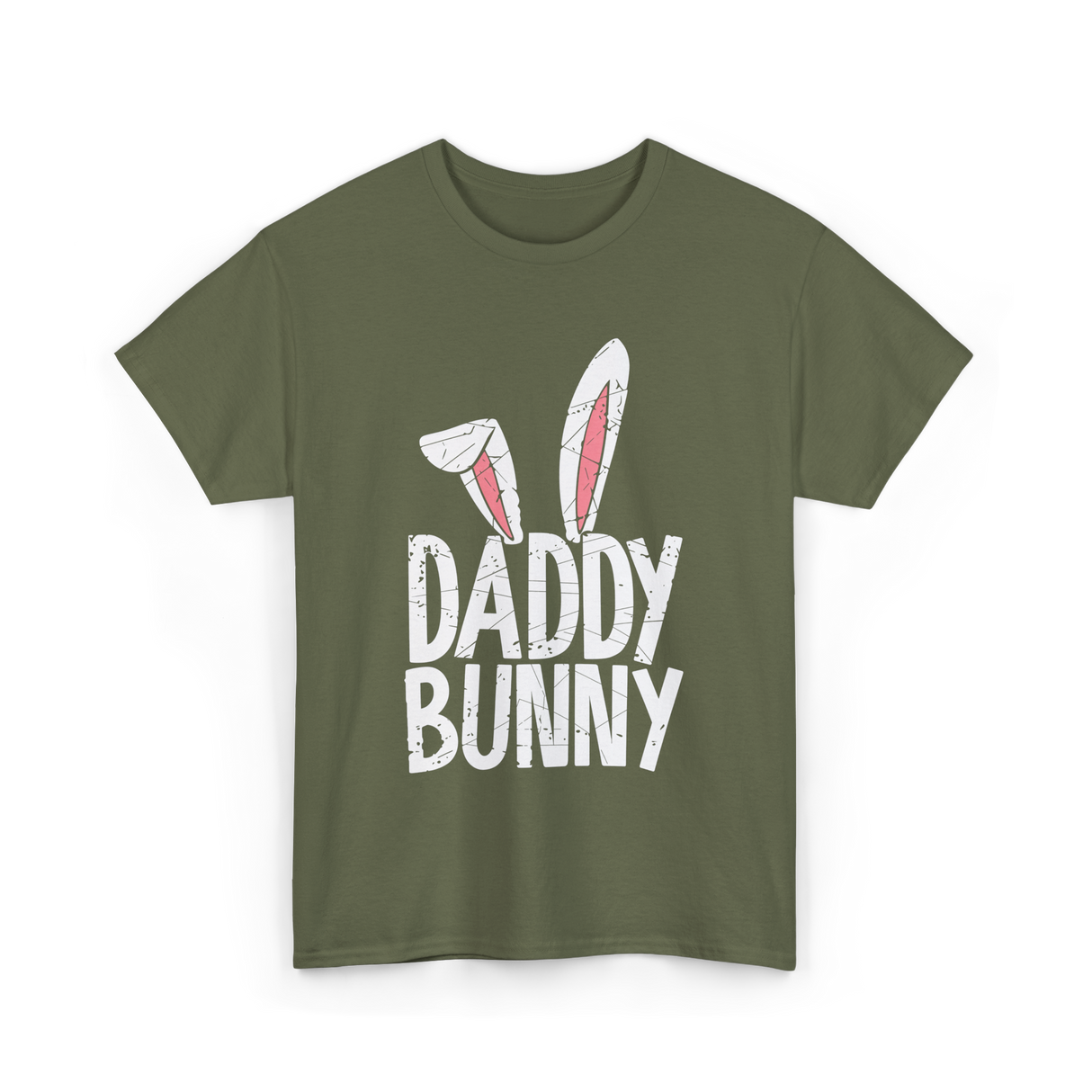 Daddy Bunny Easter Dad Family T-Shirt - Military Green