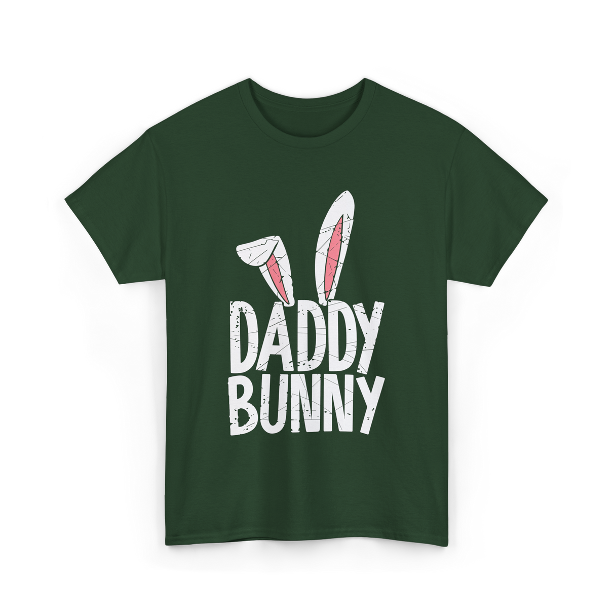 Daddy Bunny Easter Dad Family T-Shirt - Forest Green
