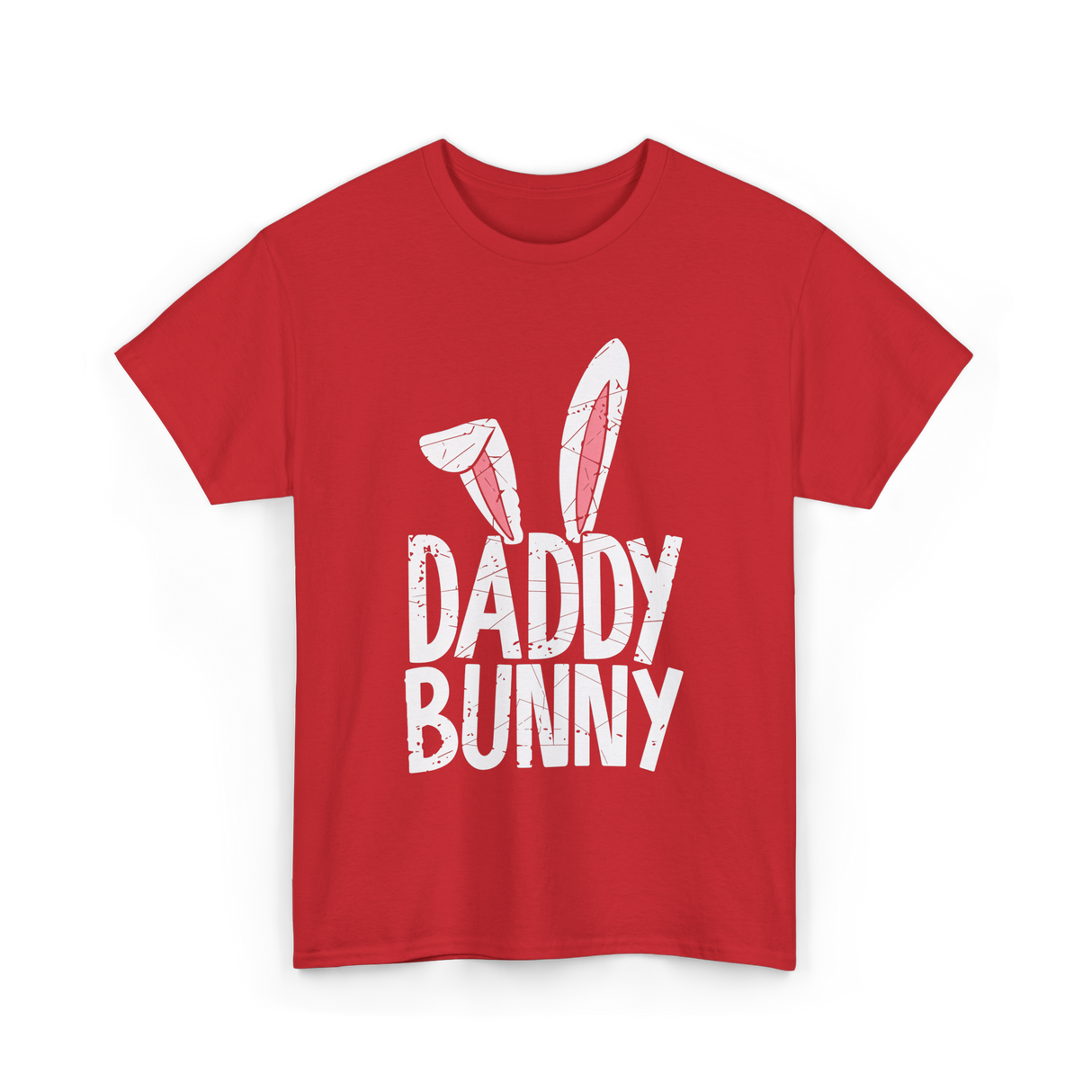 Daddy Bunny Easter Dad Family T-Shirt - Red