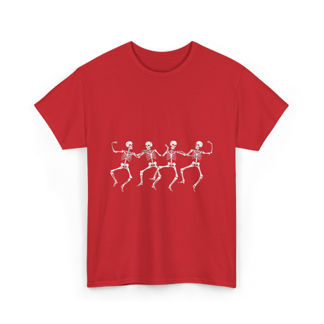 Dancing Skeletons Halloween Skeletons T-Shirt - Red
