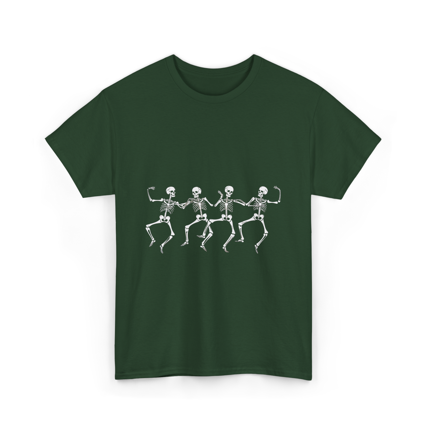 Dancing Skeletons Halloween Skeletons T-Shirt - Forest Green