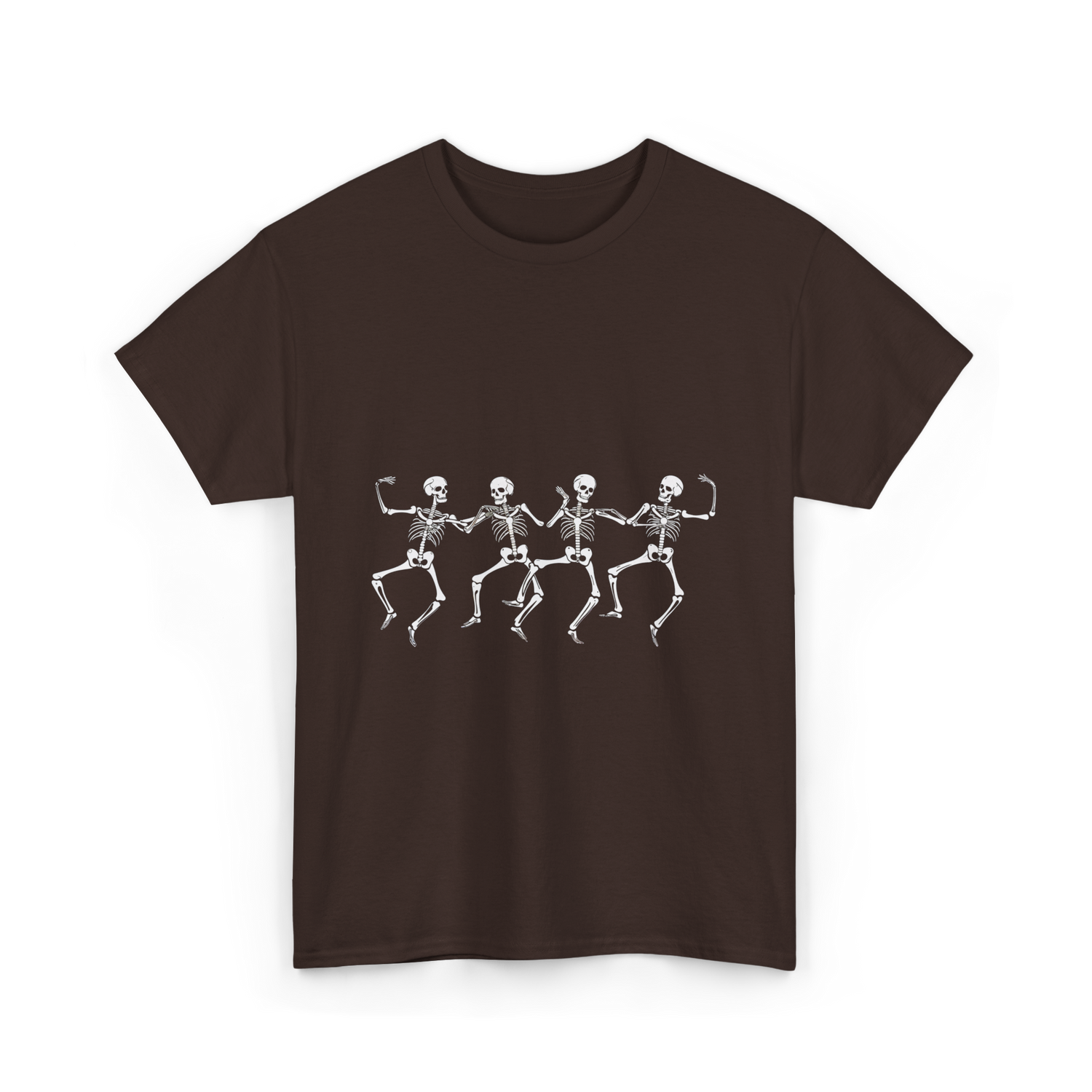 Dancing Skeletons Halloween Skeletons T-Shirt - Dark Chocolate