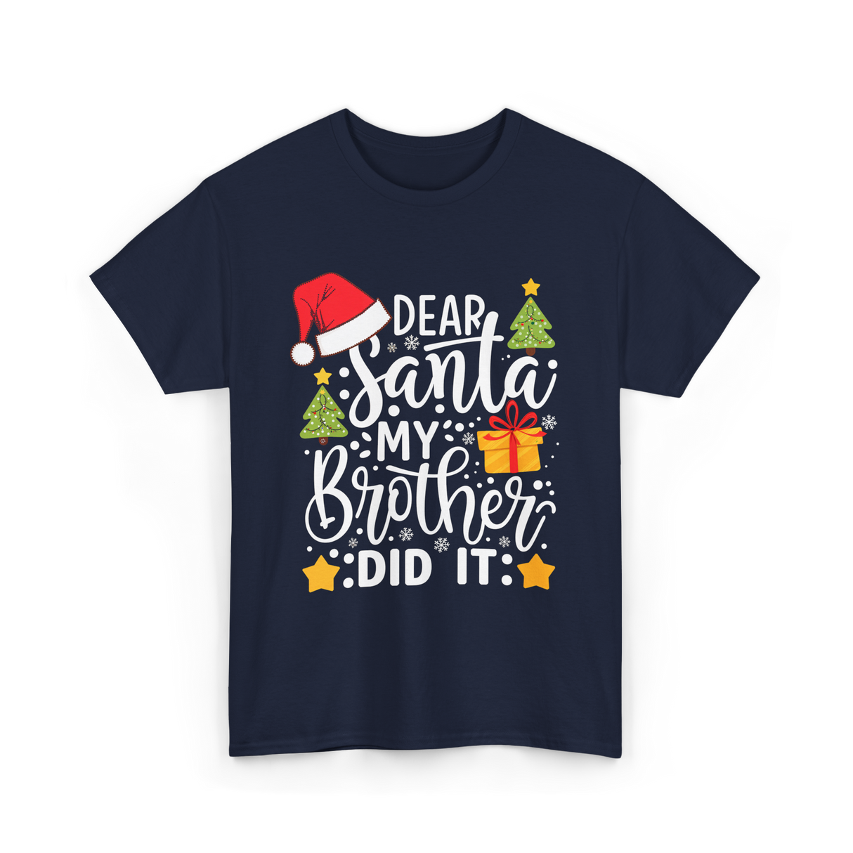 Dear Santa My Brother Christmas T-Shirt - Navy