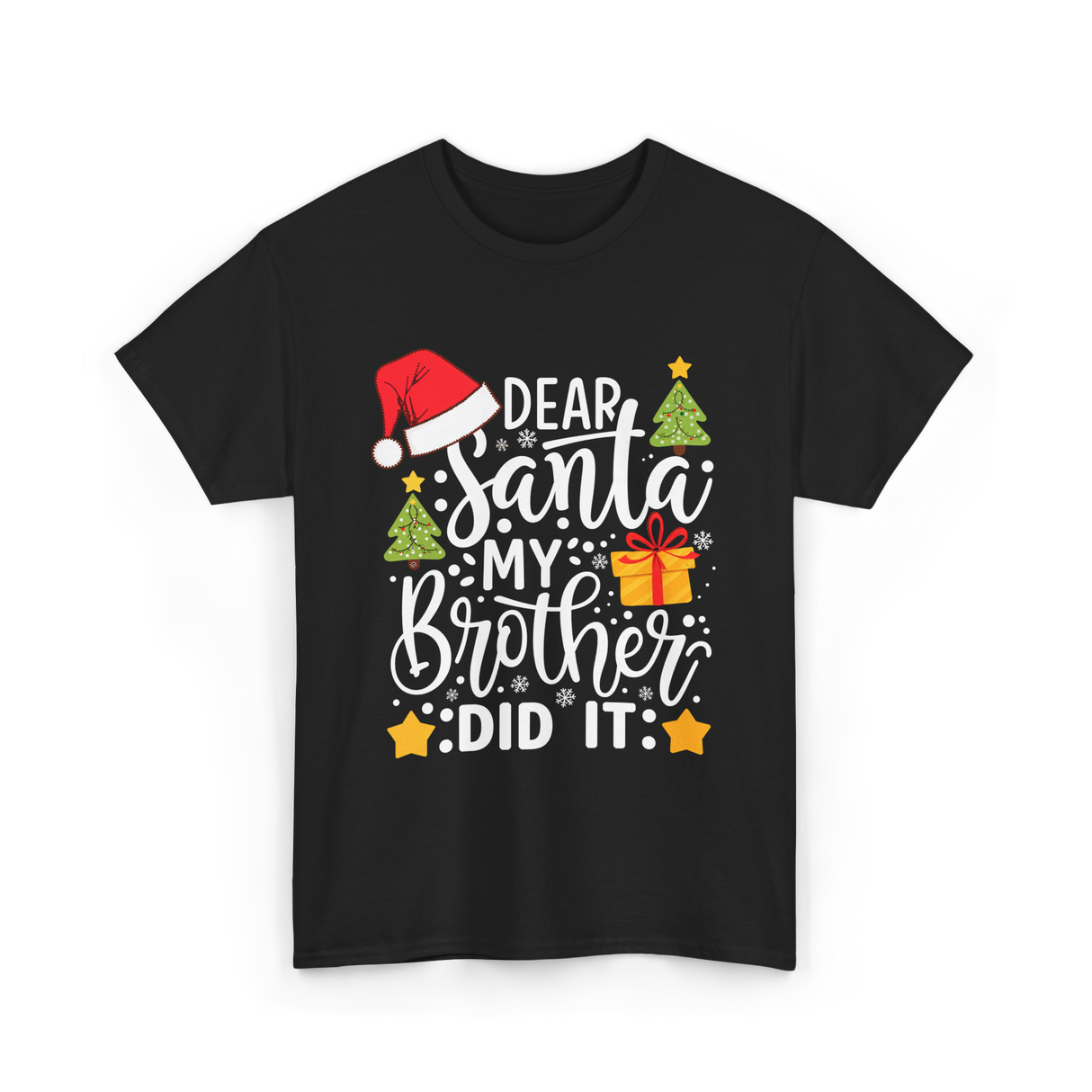 Dear Santa My Brother Christmas T-Shirt - Black
