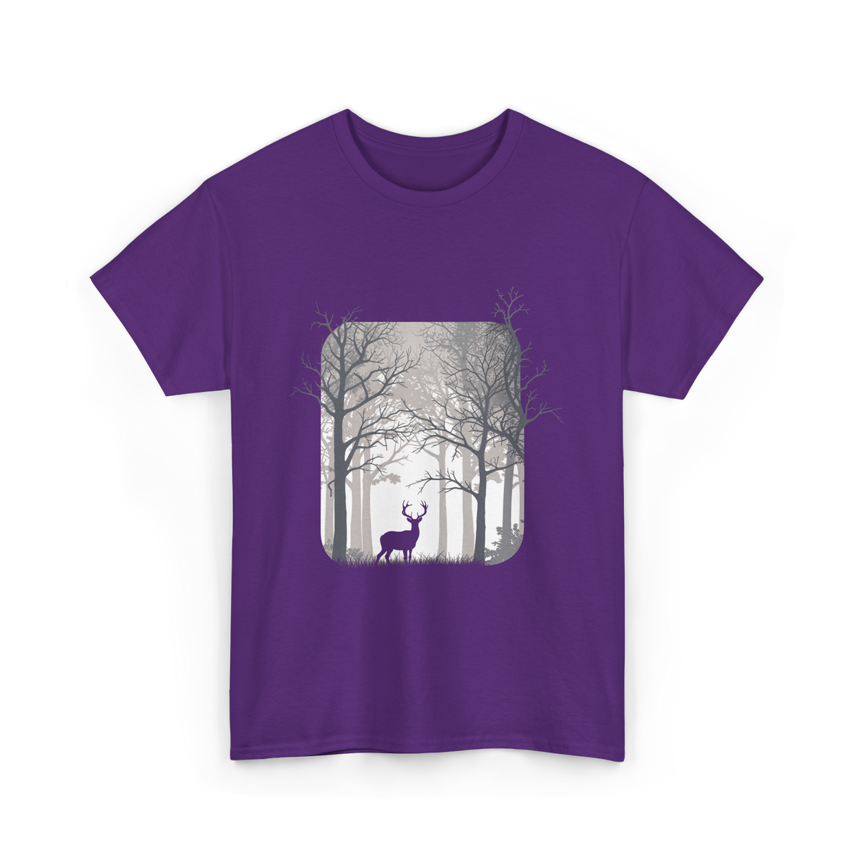 Deer Forest Wildlife Nature T-Shirt - Purple
