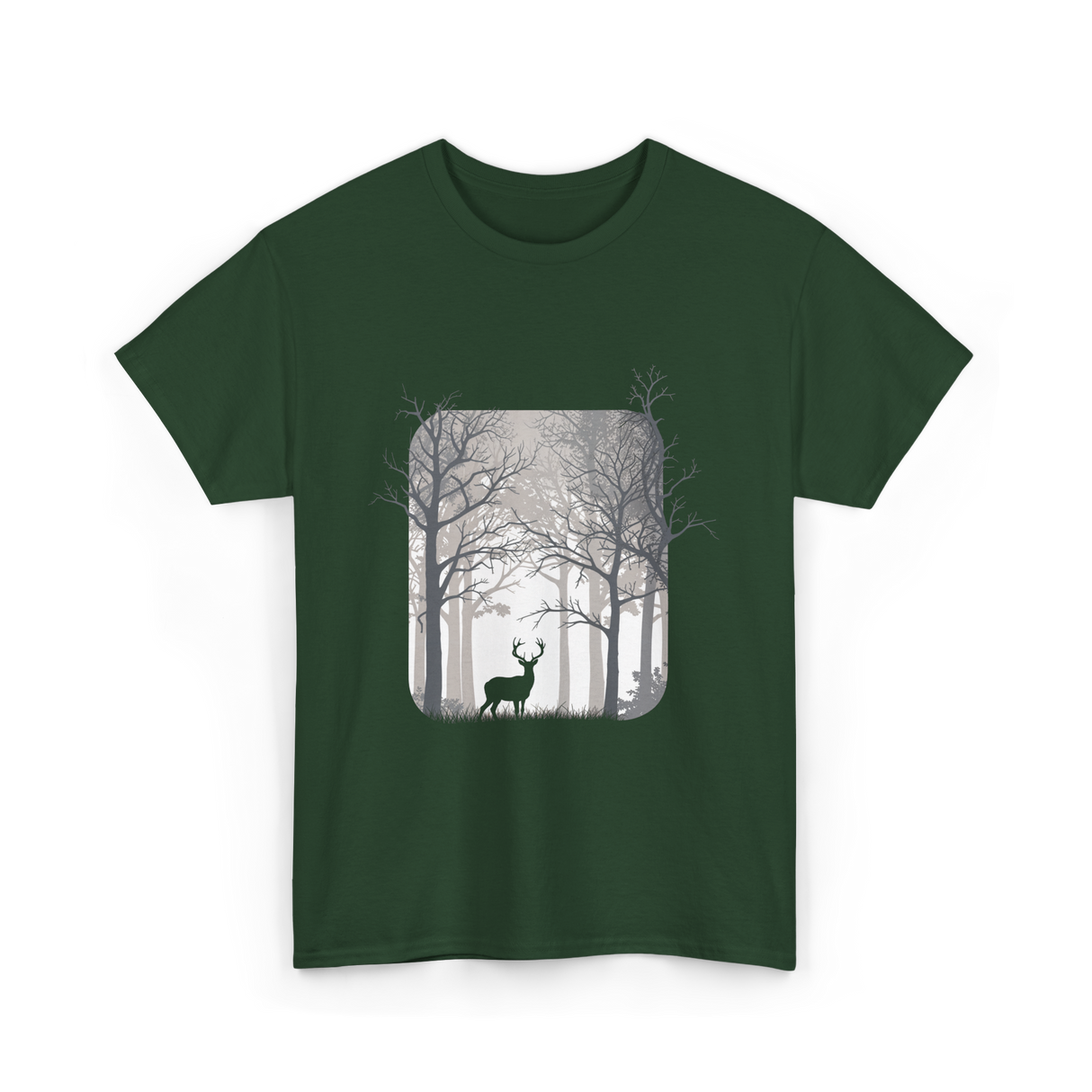 Deer Forest Wildlife Nature T-Shirt - Forest Green
