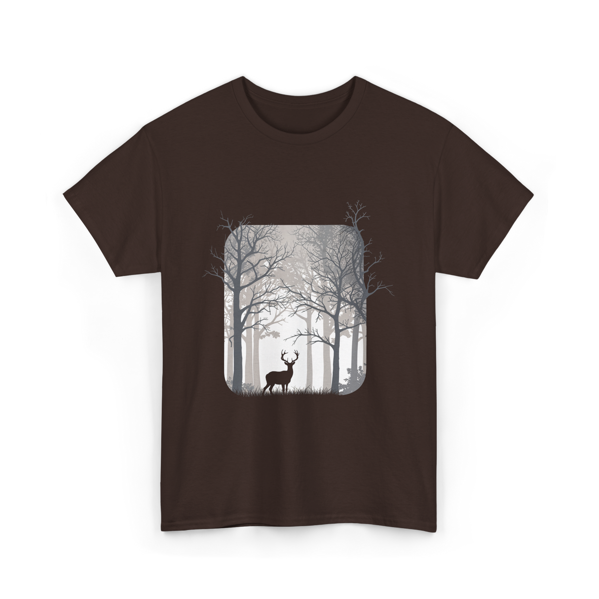 Deer Forest Wildlife Nature T-Shirt - Dark Chocolate