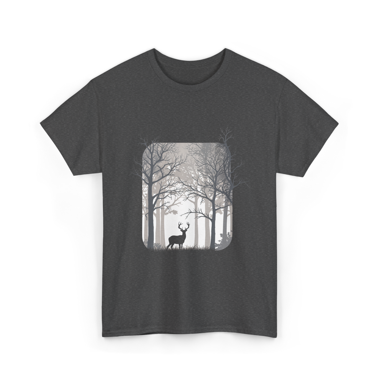 Deer Forest Wildlife Nature T-Shirt - Dark Heather