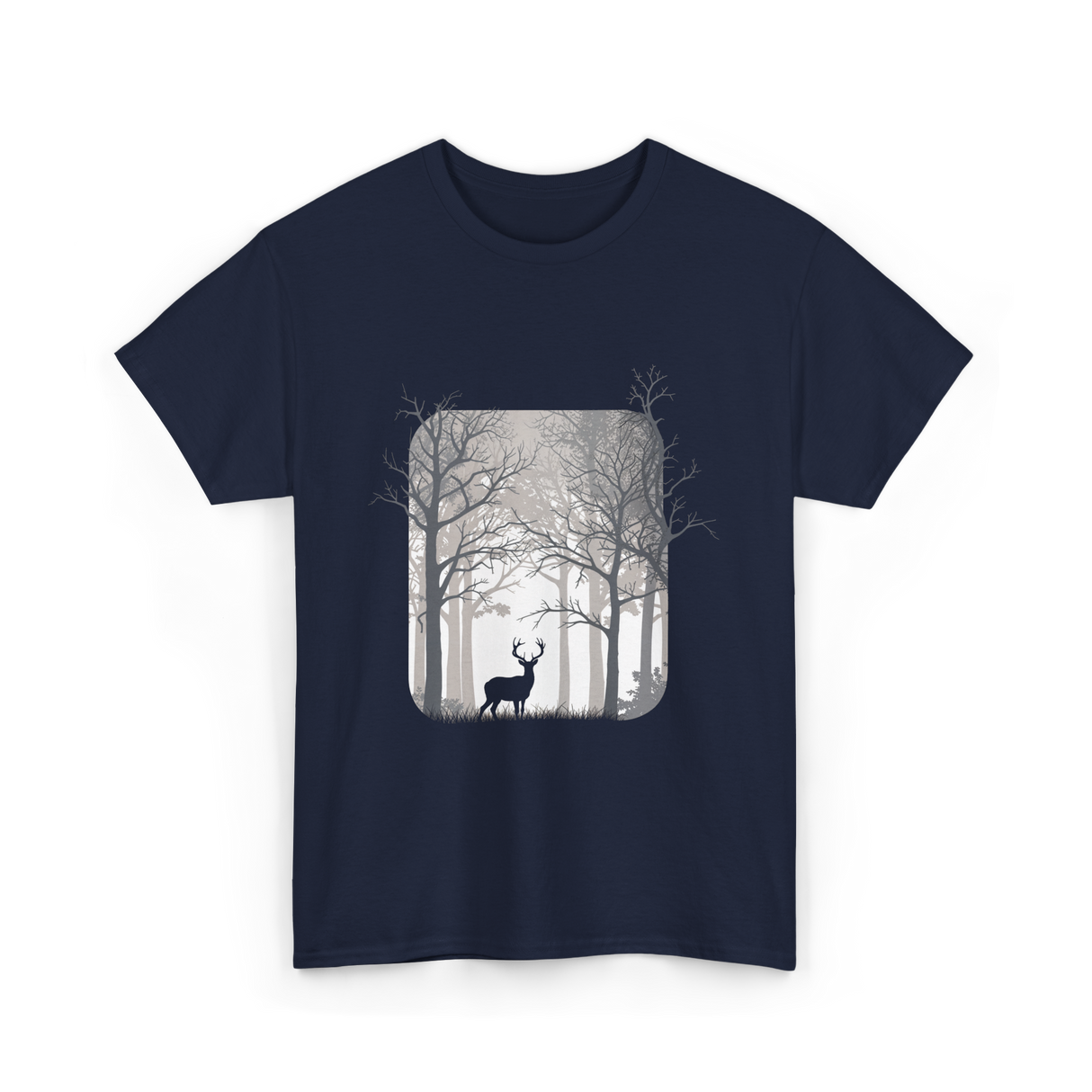 Deer Forest Wildlife Nature T-Shirt - Navy