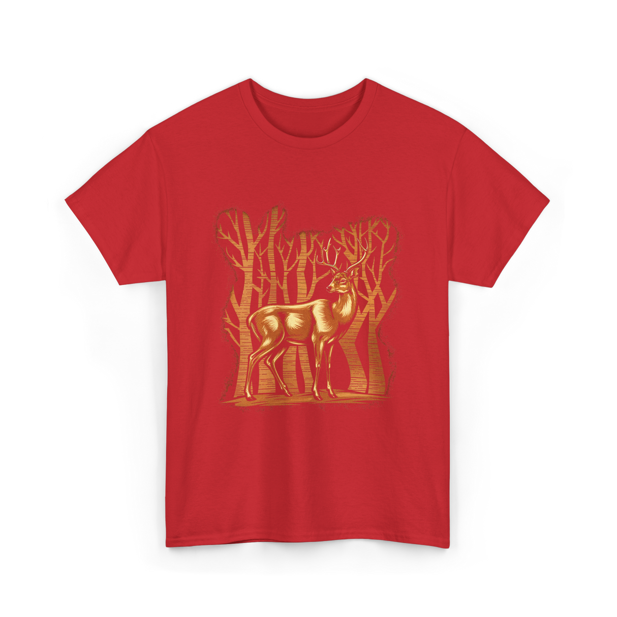 Deer Lover Deer Wildlife T-Shirt - Red