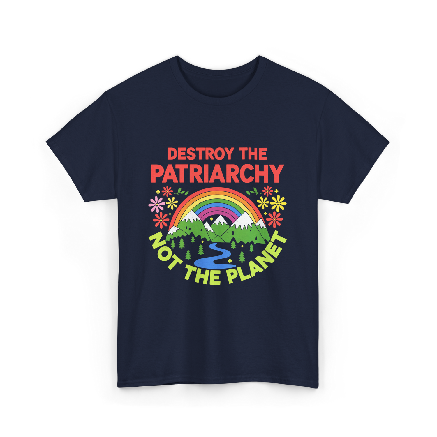 Destroy the Patriarchy Feminism T-Shirt - Navy