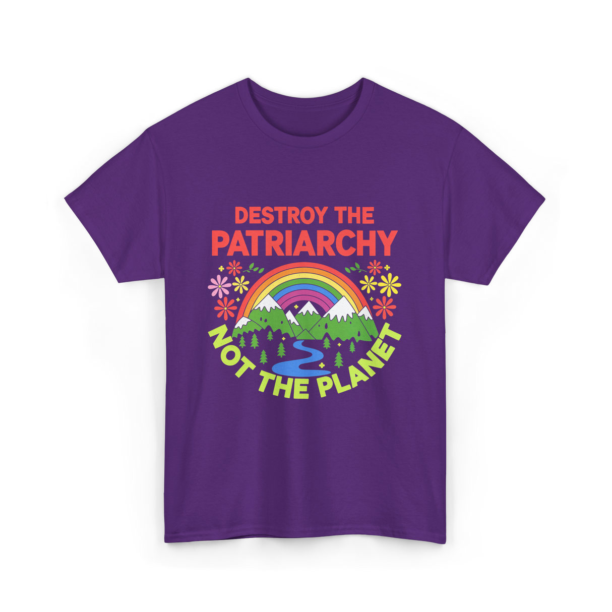 Destroy the Patriarchy Feminism T-Shirt - Purple