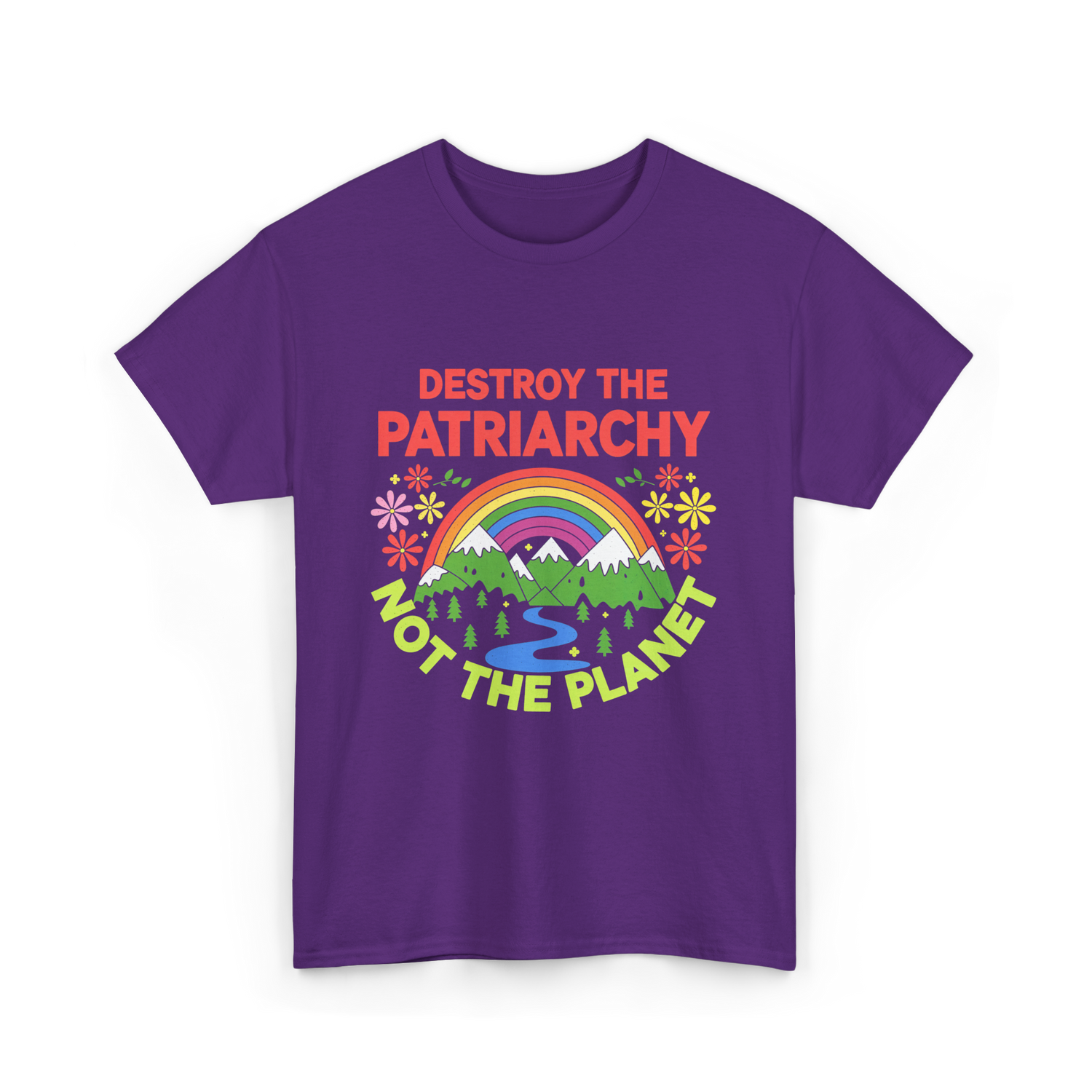 Destroy the Patriarchy Feminism T-Shirt - Purple