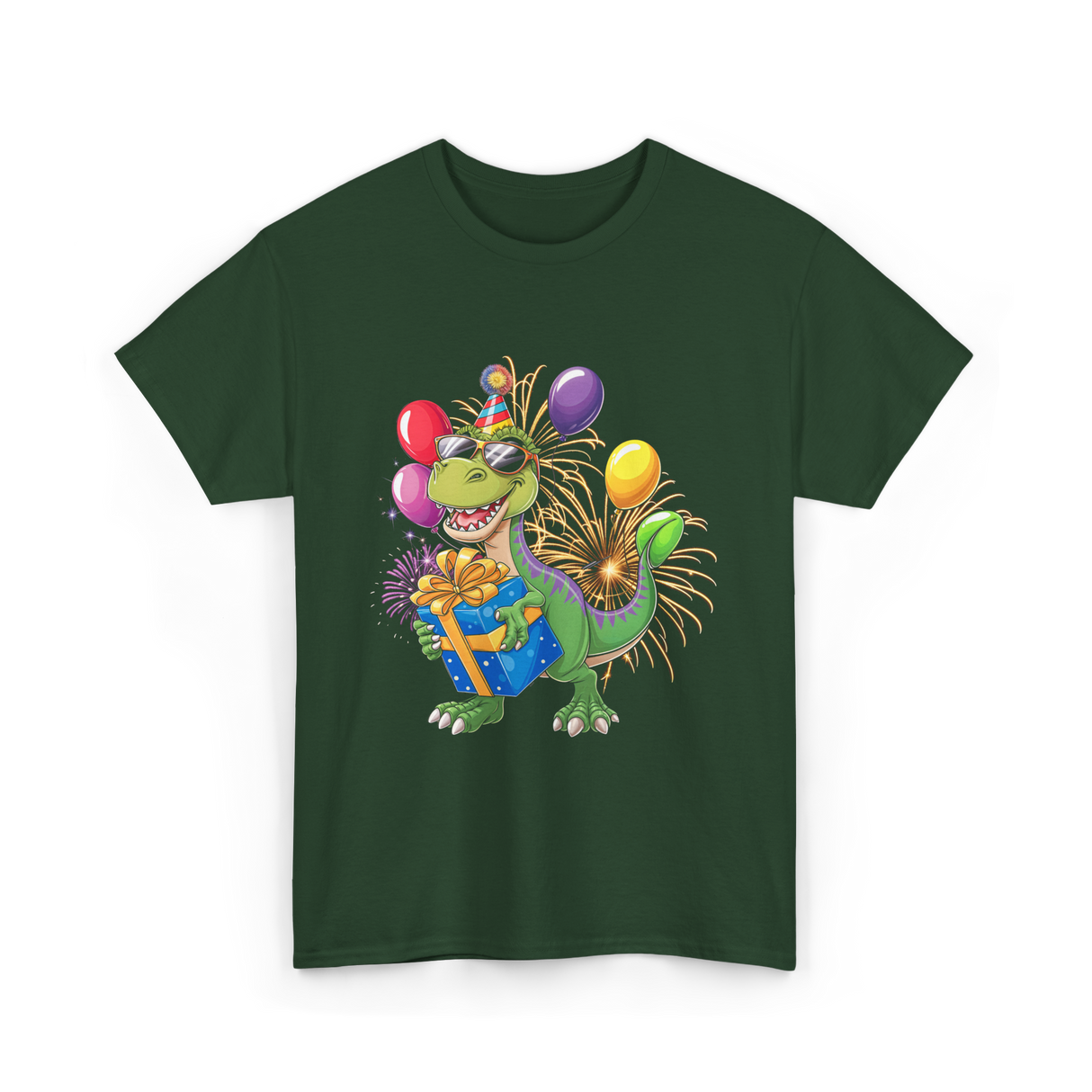 Dinosaur Birthday Party Dino T-Shirt - Forest Green