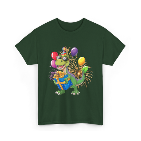 Dinosaur Birthday Party Dino T-Shirt - Forest Green