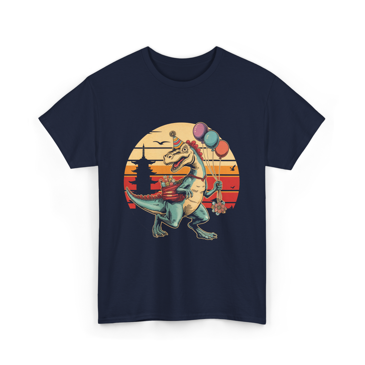 Dinosaur Birthday Party Dino T-Shirt - Navy