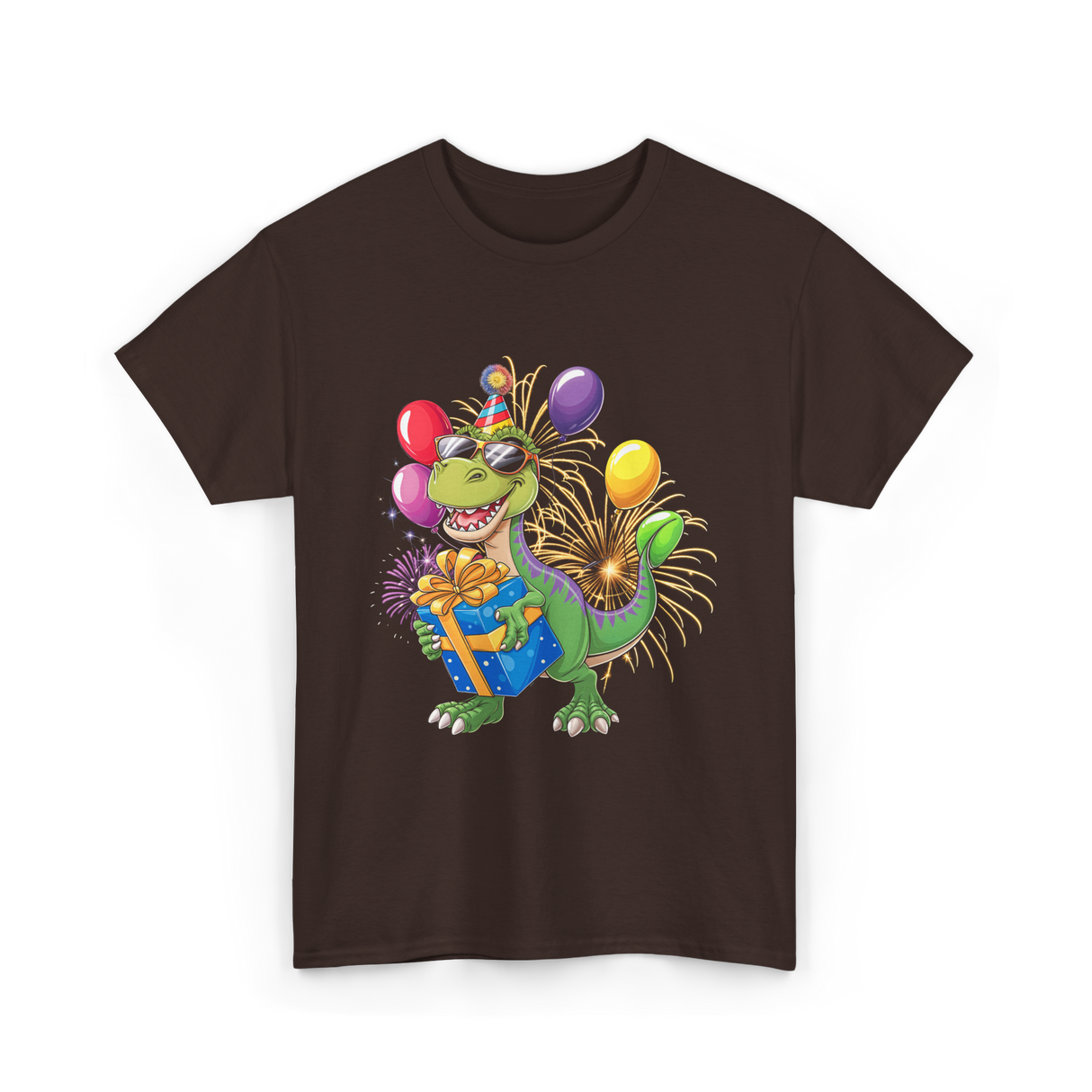 Dinosaur Birthday Party Dino T-Shirt - Dark Chocolate