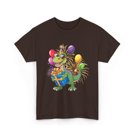 Dinosaur Birthday Party Dino T-Shirt - Dark Chocolate