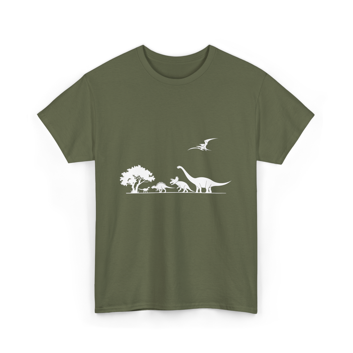 Dinosaurs Prehistoric Dino Kids T-Shirt - Military Green