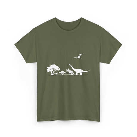 Dinosaurs Prehistoric Dino Kids T-Shirt - Military Green