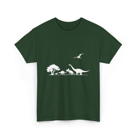 Dinosaurs Prehistoric Dino Kids T-Shirt - Forest Green