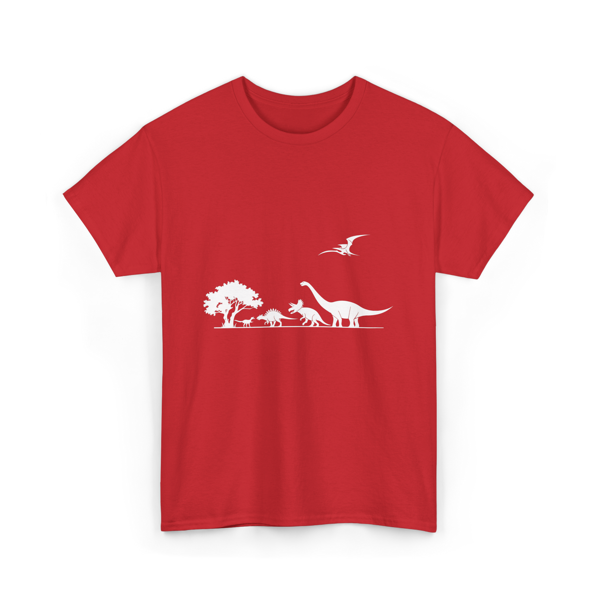 Dinosaurs Prehistoric Dino Kids T-Shirt - Red