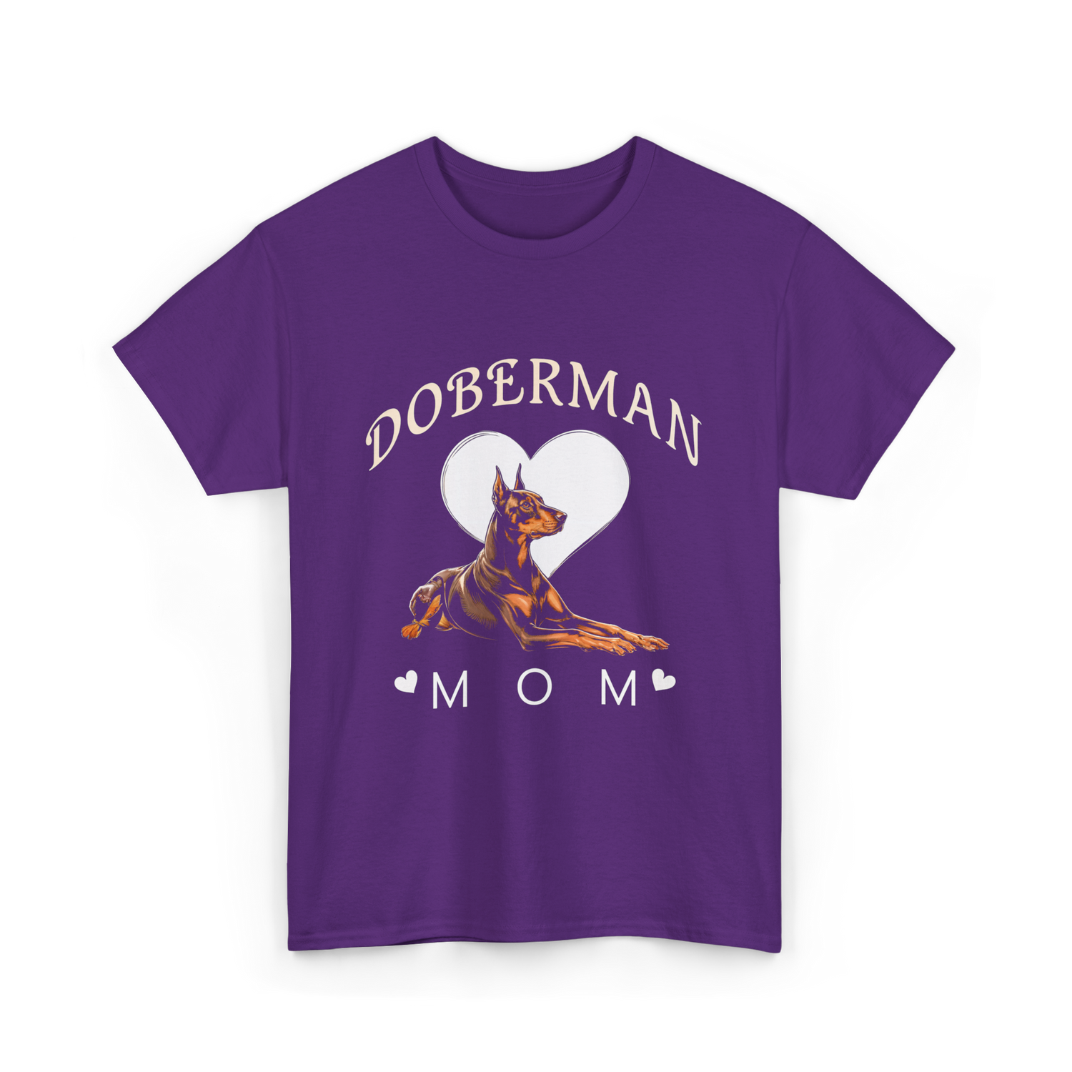 Doberman Mom Dog T-Shirt - Purple