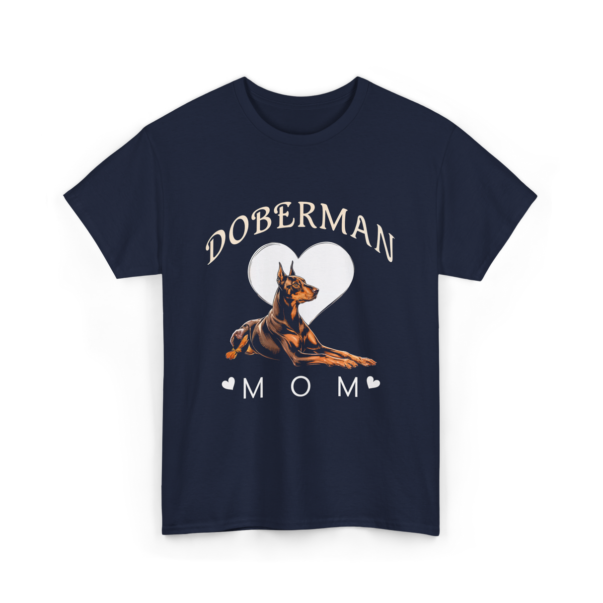Doberman Mom Dog T-Shirt - Navy