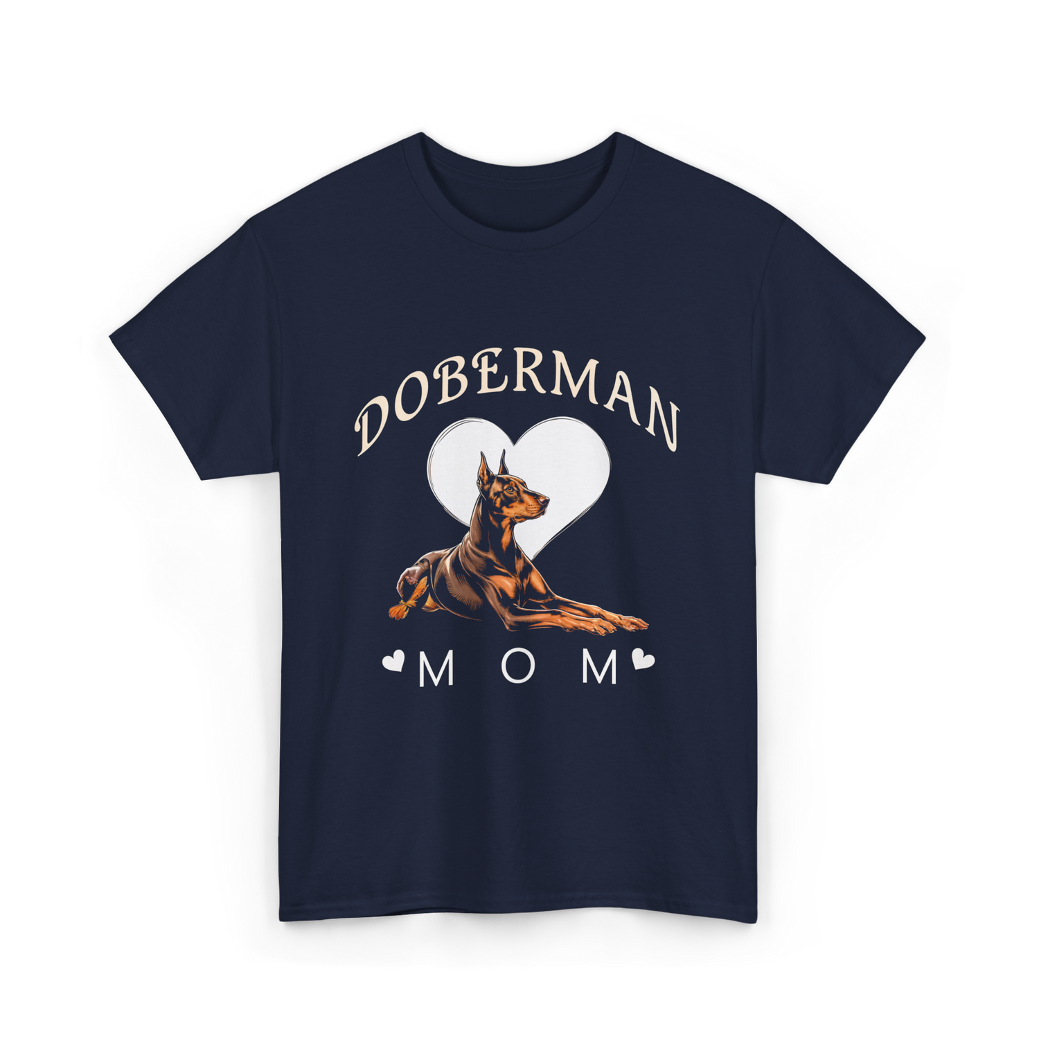 Doberman Mom Dog T-Shirt - Navy