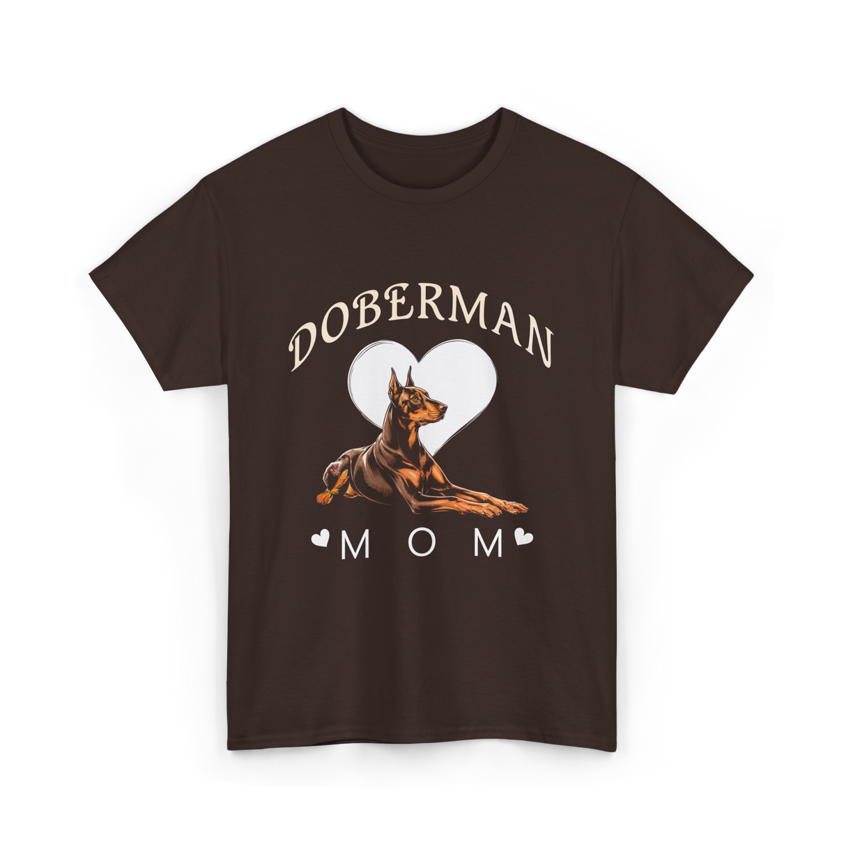 Doberman Mom Dog T-Shirt - Dark Chocolate