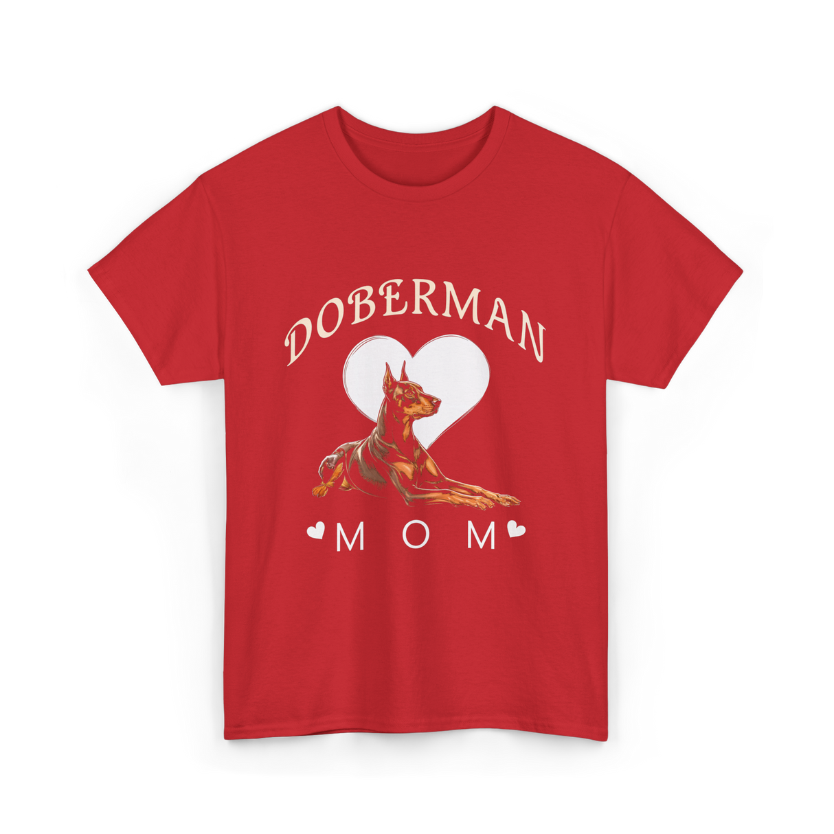 Doberman Mom Dog T-Shirt - Red
